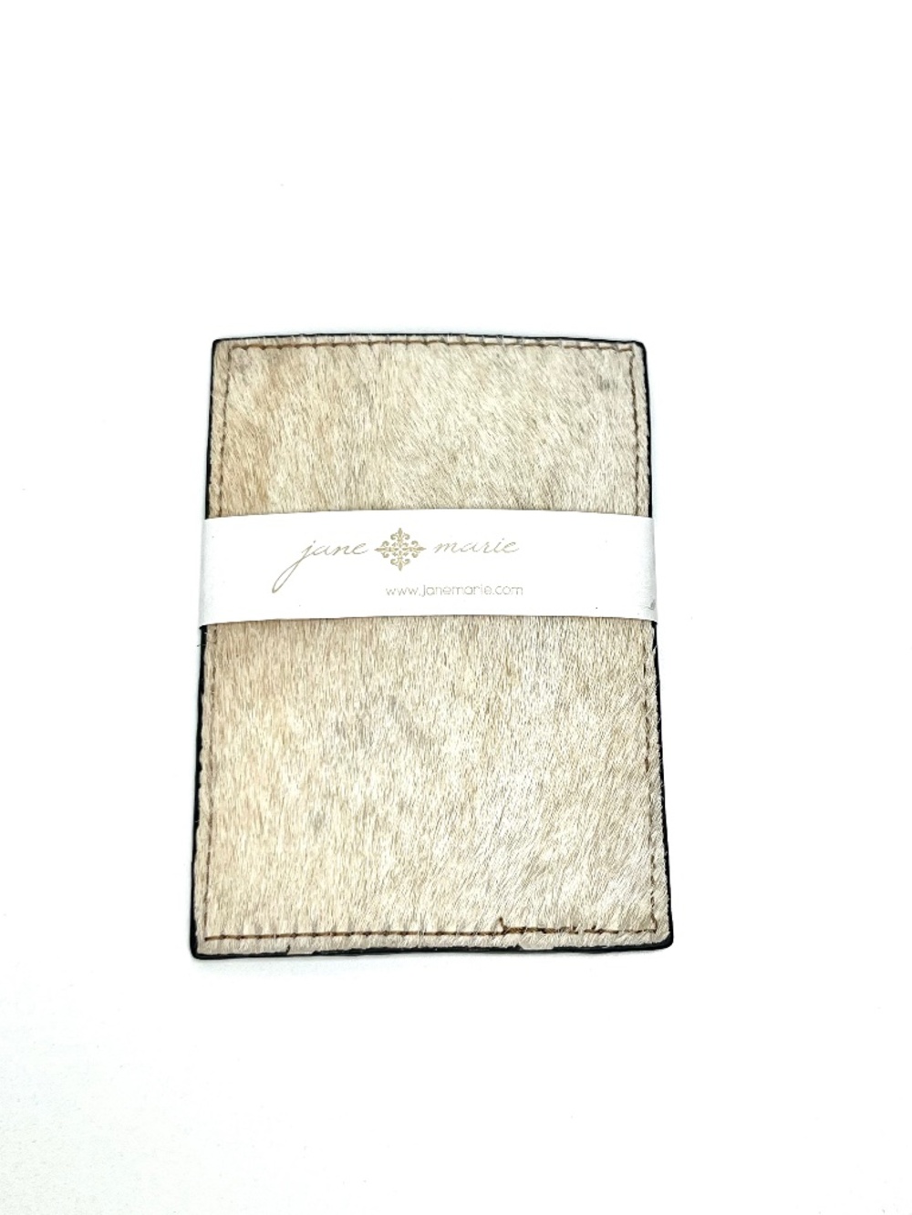 Jane Marie Brown Leather Hide Hair Card Holder Wallet